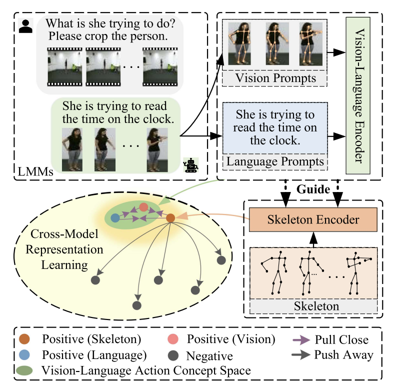 Vision-Language Meets the Skeleton: Progressively Distillation with Cross-Modal Knowledge for 3D Action Representation